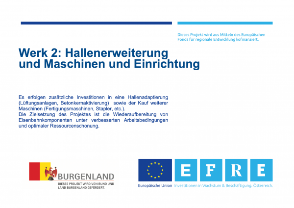 Werk 2: Hallenerweiterung und Maschinen und Einrichtung